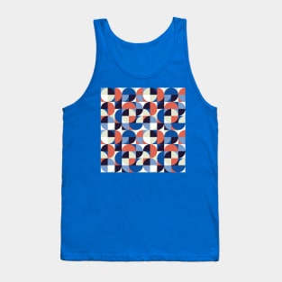 Blue and Orange Vintage Geometry Tank Top